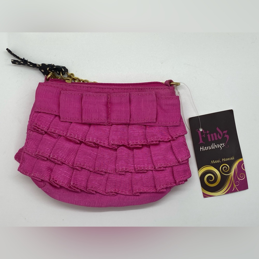 Frilly Pink Clutch / Shoulder / Cross Body Bag